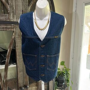 Wrangler Blue Western Denim Vest